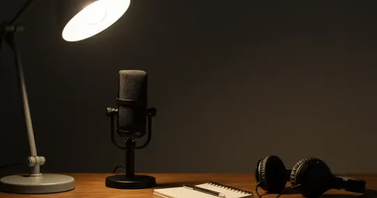 Creator microphone affiliate desk
